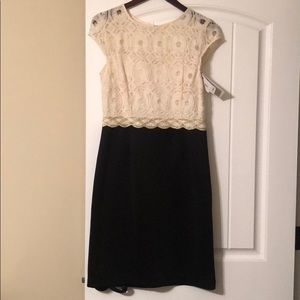 Studio I black and cream lace dress